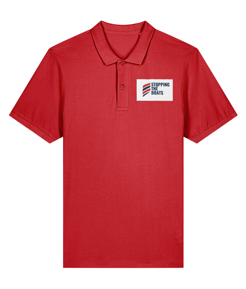 mockup-35d828e71c5479eab9240bf227b6e557.png STOPPING THE BOATS RTC Unisex Polo shirt - Image 1