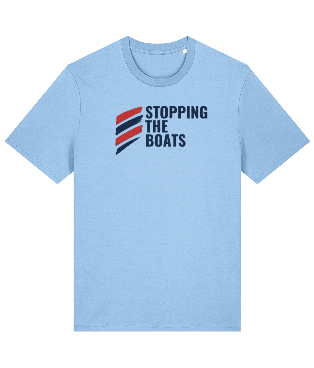 mockup-bd7f0ef0fc74869f44b6f9b8d483c094.png STOPPING THE BOATS RTC Unisex T-Shirt - Image 1